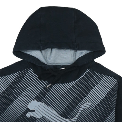 Puma Mens Black Pullover Hoodie M Graphic Logo Sportswear