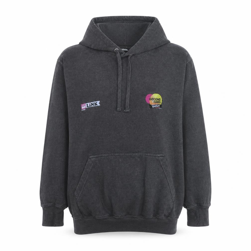 AWDis Just Hoods Womens Dark Grey Pullover Hoodie Size M University Print