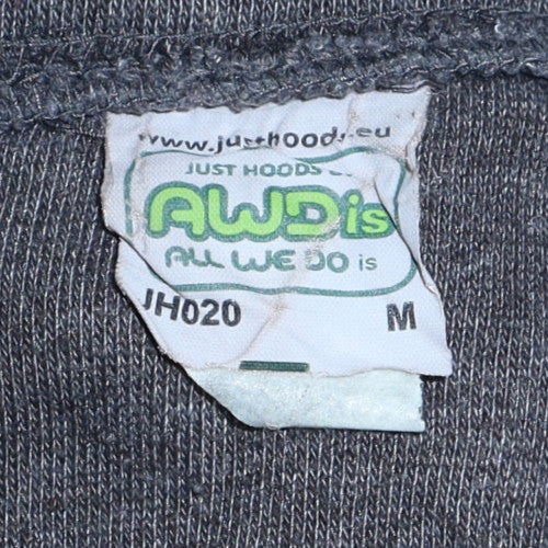 AWDis Just Hoods Womens Dark Grey Pullover Hoodie Size M University Print