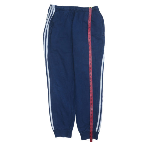 Adidas Mens Navy Blue Jogger Sweatpants L Elastic Waist Classic Style