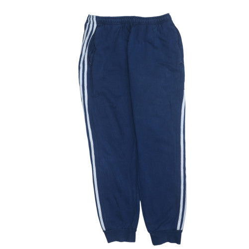 Adidas Mens Navy Blue Jogger Sweatpants L Elastic Waist Classic Style
