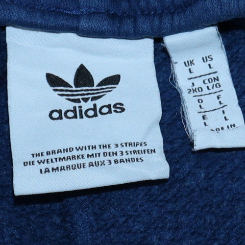Adidas Mens Navy Blue Jogger Sweatpants L Elastic Waist Classic Style