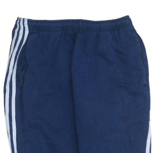 Adidas Mens Navy Blue Jogger Sweatpants L Elastic Waist Classic Style