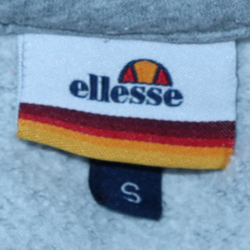 Ellesse Men's Grey Pullover Hoodie Size S Logo Embroidered Sportswear