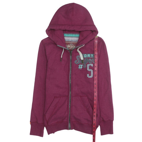 Superdry Women’s Purple Full Zip Hoodie Medium Cotton Blend