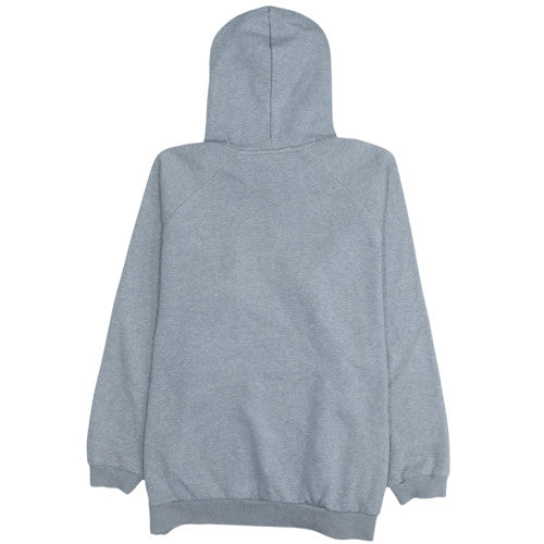 Adidas Mens Grey Pullover Hoodie L Sports Logo Fleece Sweatshirt