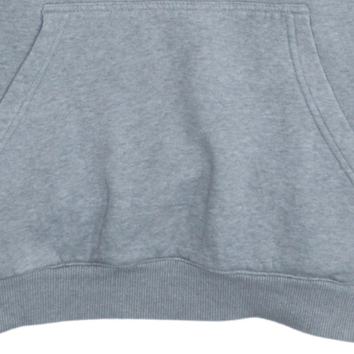 Adidas Mens Grey Pullover Hoodie L Sports Logo Fleece Sweatshirt