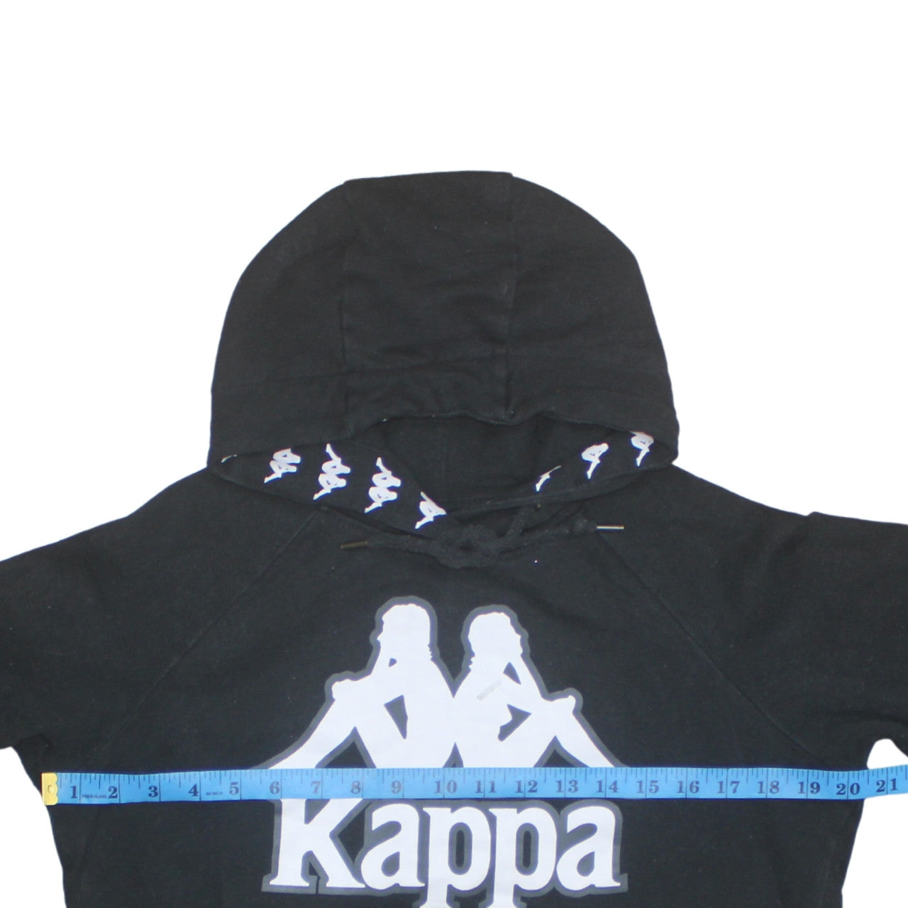 Kappa Womens Black Small Hoodie Pullover Cotton Blend Logo Sportswear
