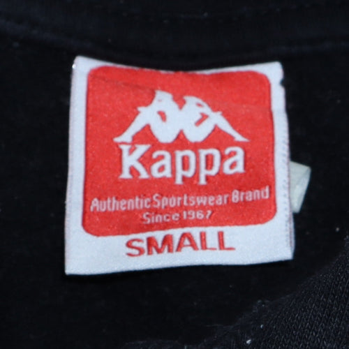Kappa Womens Black Small Hoodie Pullover Cotton Blend Logo Sportswear