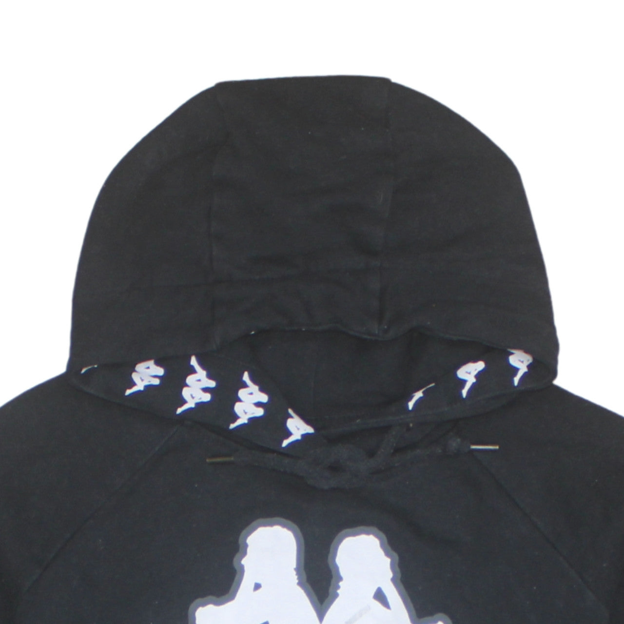 Kappa Womens Black Small Hoodie Pullover Cotton Blend Logo Sportswear