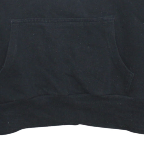Kappa Womens Black Small Hoodie Pullover Cotton Blend Logo Sportswear