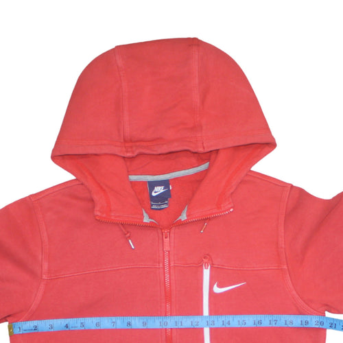 Nike Womens Red Full Zip Hoodie Small Cotton Blend Casual Sweatshirt