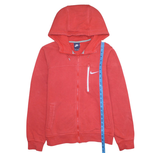 Nike Womens Red Full Zip Hoodie Small Cotton Blend Casual Sweatshirt