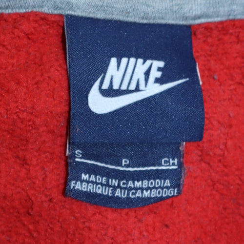 Nike Womens Red Full Zip Hoodie Small Cotton Blend Casual Sweatshirt