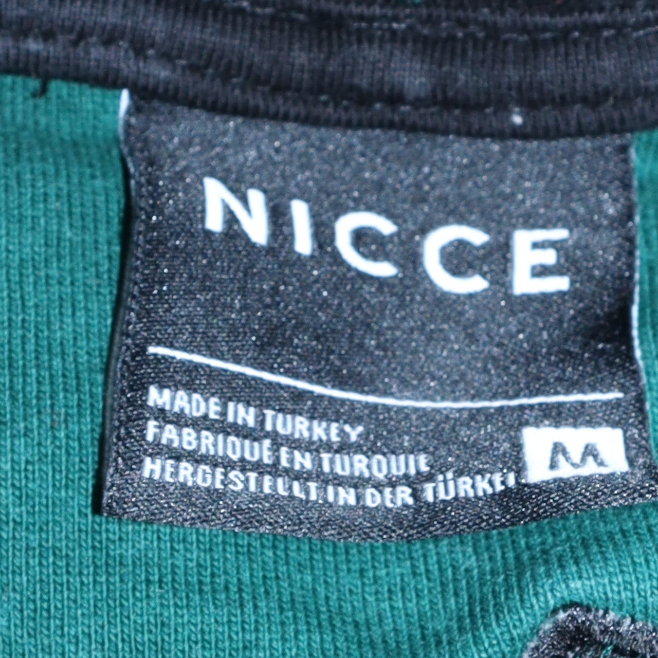 Nicce Men's Green Pullover Hoodie Medium Embroidered Graphic Logo
