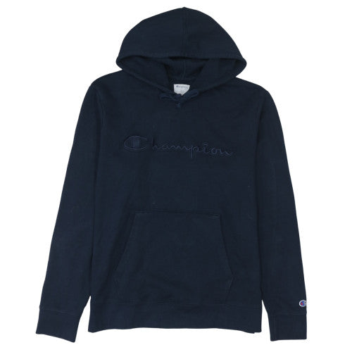 Champion Men's Navy Blue Pullover Hoodie Size L Embroidered Logo
