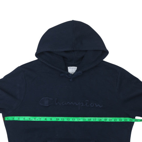 Champion Men's Navy Blue Pullover Hoodie Size L Embroidered Logo