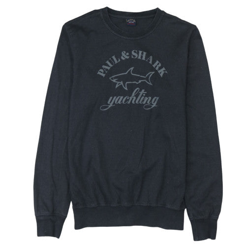 Paul & Shark Men's Black Crew Neck Pullover Sweatshirt L