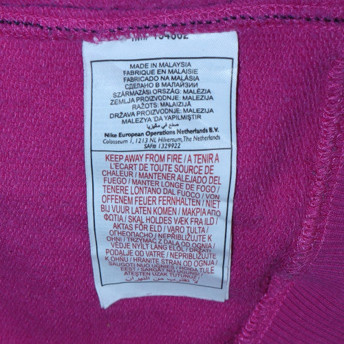 Nike Women Pink Hooded Pullover Sweatshirt Size M Printed Logo Casual