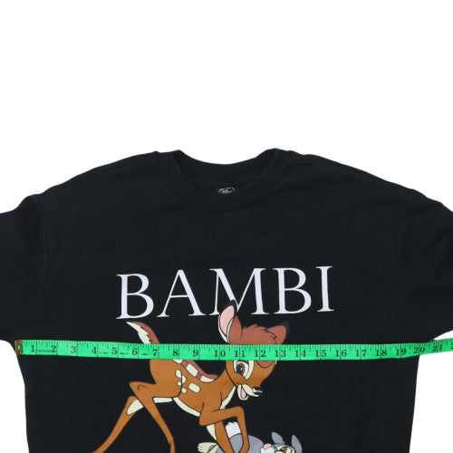 Disney at George Womens Black Bambi Sweatshirt Small Pullover Crew Neck