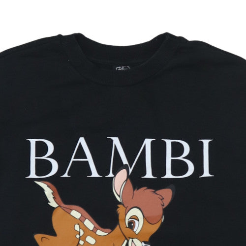 Disney at George Womens Black Bambi Sweatshirt Small Pullover Crew Neck