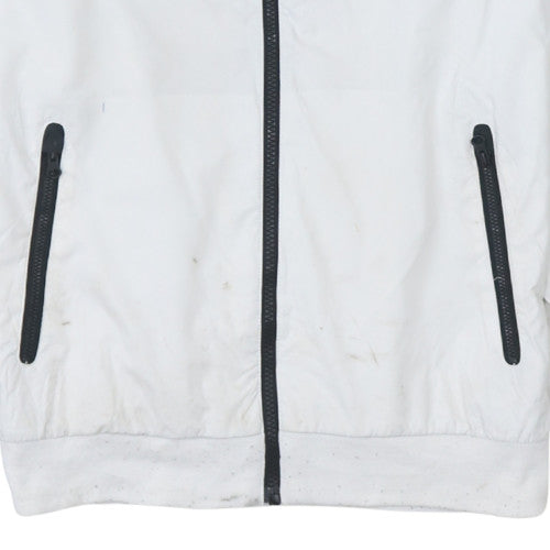 Nike Womens White Full Zip Hoodie Small Polyester Hooded Sportswear