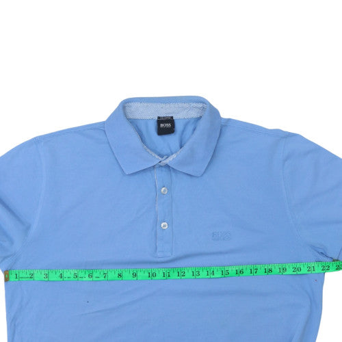 Hugo Boss Men's Blue Pima Cotton Short Sleeve Polo Shirt Size L