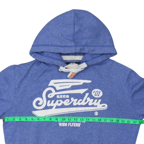 Superdry Men's Blue Pullover Hoodie Medium Graphic Print