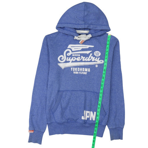 Superdry Men's Blue Pullover Hoodie Medium Graphic Print