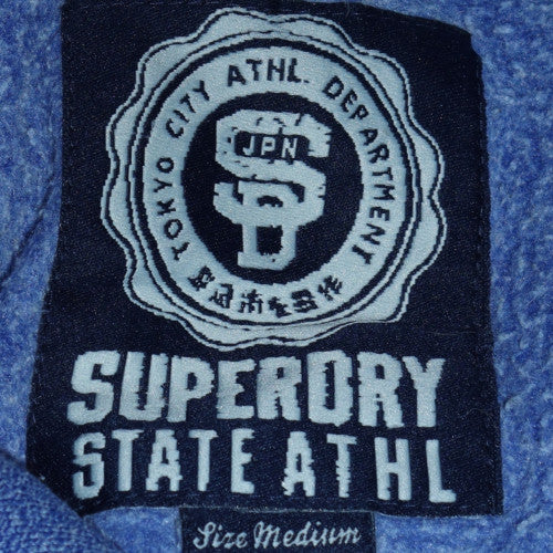 Superdry Men's Blue Pullover Hoodie Medium Graphic Print
