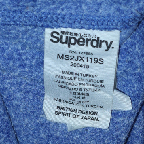 Superdry Men's Blue Pullover Hoodie Medium Graphic Print