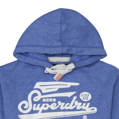 Superdry Men's Blue Pullover Hoodie Medium Graphic Print