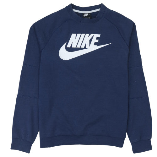 Nike Boys Blue XL Crew Neck Pullover Sweatshirt with Logo Print