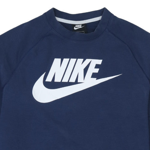 Nike Boys Blue XL Crew Neck Pullover Sweatshirt with Logo Print
