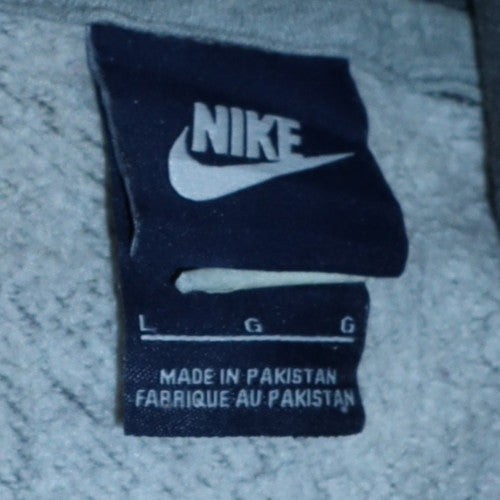 Nike Women’s Grey Pullover Hoodie L - Casual Cotton Blend