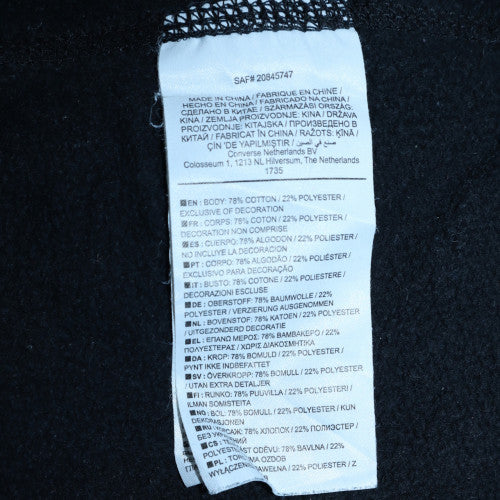 Converse Men's Black Crew Neck Long Sleeve Pullover Sweatshirt L