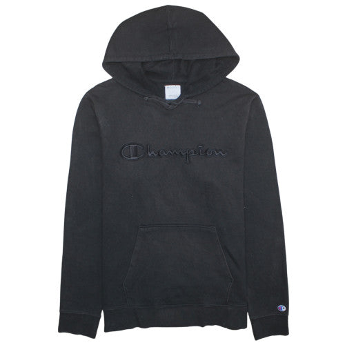 Champion Men’s Black Pullover Hoodie L Embroidered Logo Fleece