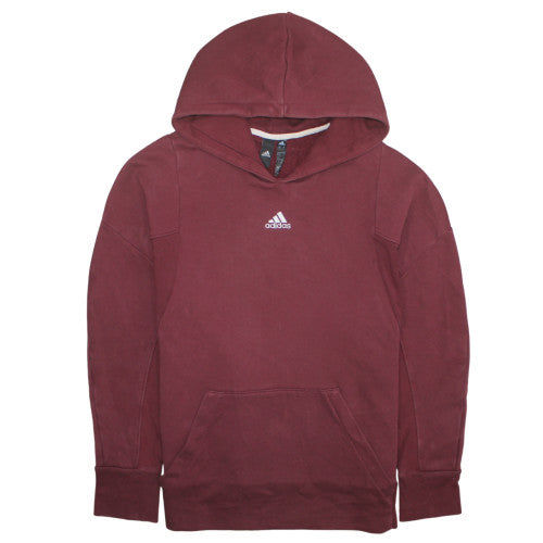 Adidas Men's Red Pullover Hoodie Size L Fleece Sportswear