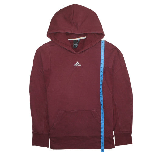 Adidas Men's Red Pullover Hoodie Size L Fleece Sportswear