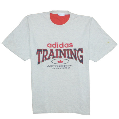 Adidas Men's Grey Training T-Shirt L Crew Neck Short Sleeve Sports Tee