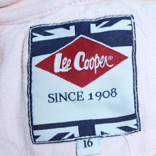 Lee Cooper Womens Grey & Pink Pullover Hoodie Size 16 Cotton Blend