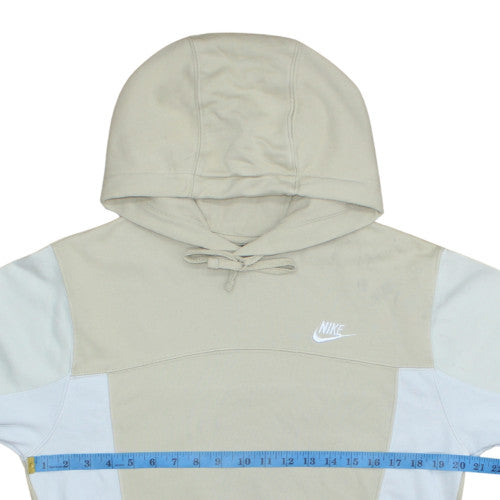 Nike Womens Beige Colourblock Pullover Hoodie Size S