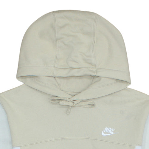 Nike Womens Beige Colourblock Pullover Hoodie Size S