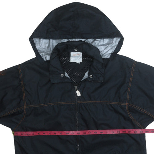 Adidas Men's Black Hooded Waterproof Retro Rain Jacket Size S