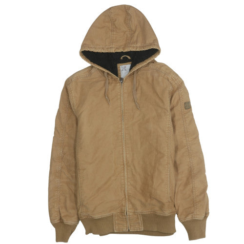 Oxbow Mens Beige Hooded Cotton Full Zip Jacket L