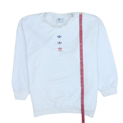 Adidas Womens White Crew Neck Pullover Sweatshirt Size XL