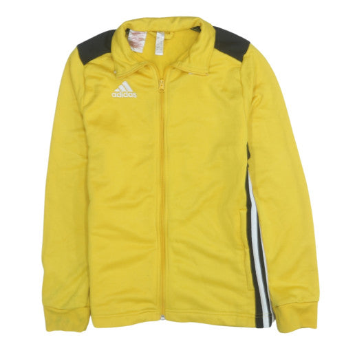 Adidas Boys Yellow Track Jacket 13-14 Years Full Zip Activewear Top