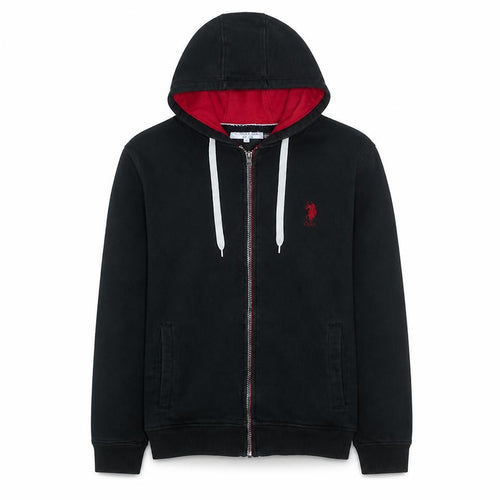U.S. Polo Assn. Men's Black Full Zip Hoodie Size M Logo Fleece