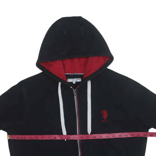 U.S. Polo Assn. Men's Black Full Zip Hoodie Size M Logo Fleece