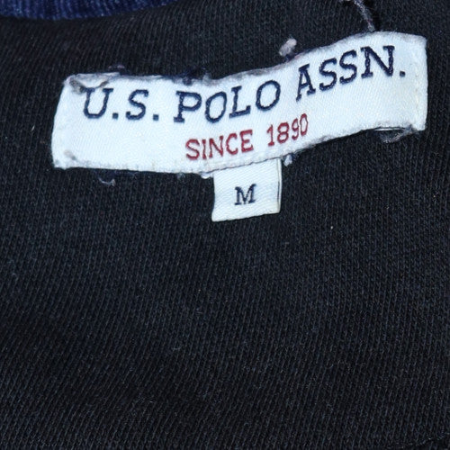 U.S. Polo Assn. Men's Black Full Zip Hoodie Size M Logo Fleece
